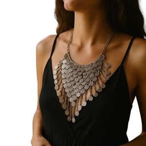 Silver COIN NECKLACE Belly Dancing Gypsy Style